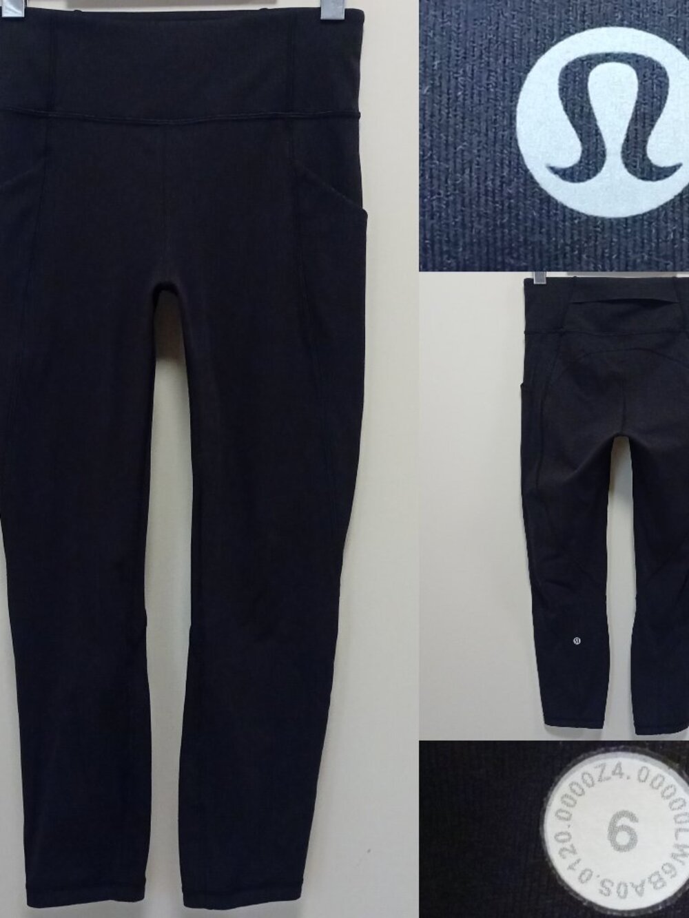 Lululemon Time To Sweat Crop Black Full-On Luxtreme Four-Way Stretch 6 Small